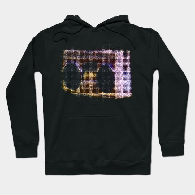 Boombox  /// Retro Style 80s Glitch Design Hoodie by DankFutura